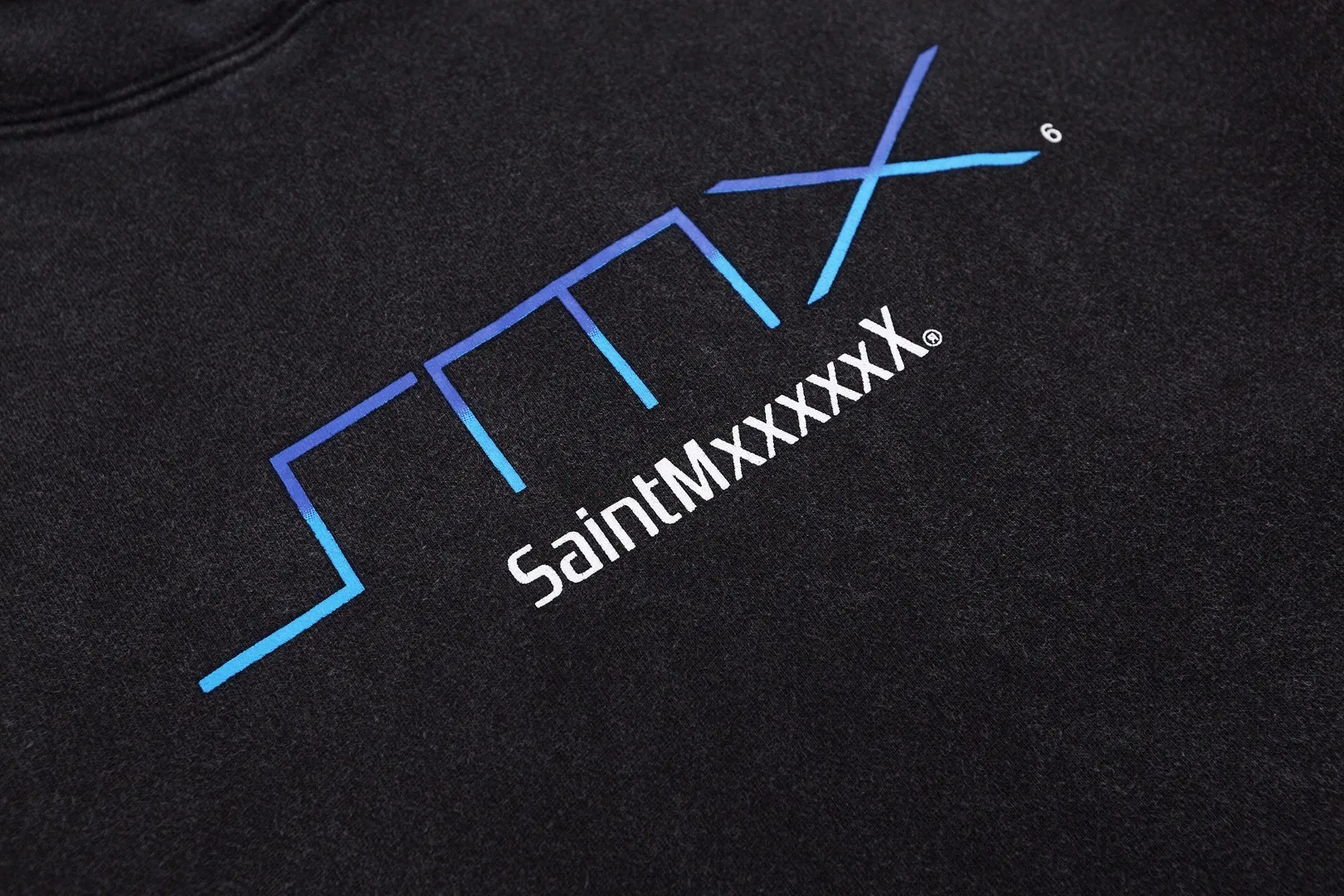 SAINT Michael ×HOODIE SMX retro lettered washed and distressed loose velvet hooded sweatshirt Fabric: 420g Style number: SM628 Size: S-M-L-XL Color: Black Price: P236